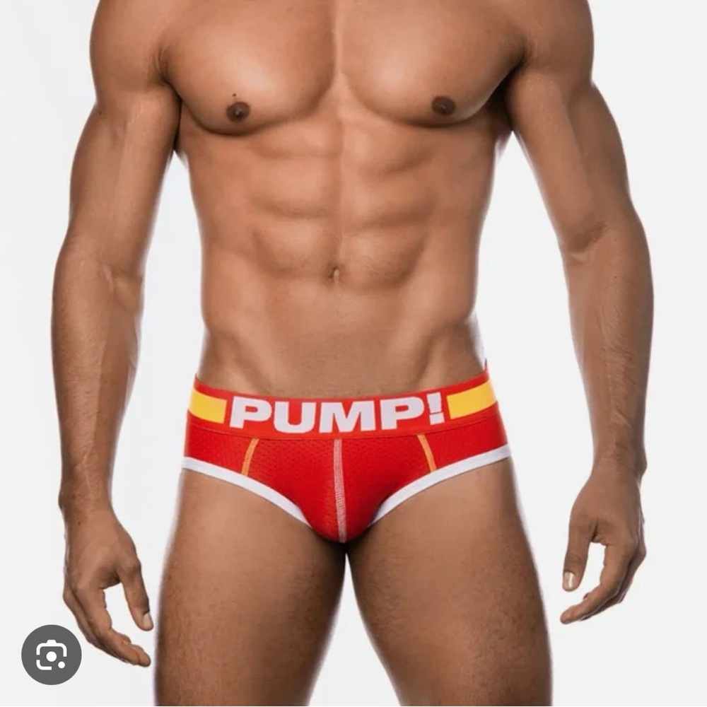 🆕 PUMP Flash Men's Mesh Brief Underwear Size XXL RED/YELLOW